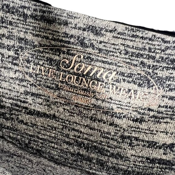 Soma Black Tan Long Sleeve Marled Tunic Top XL - Picture 3 of 7